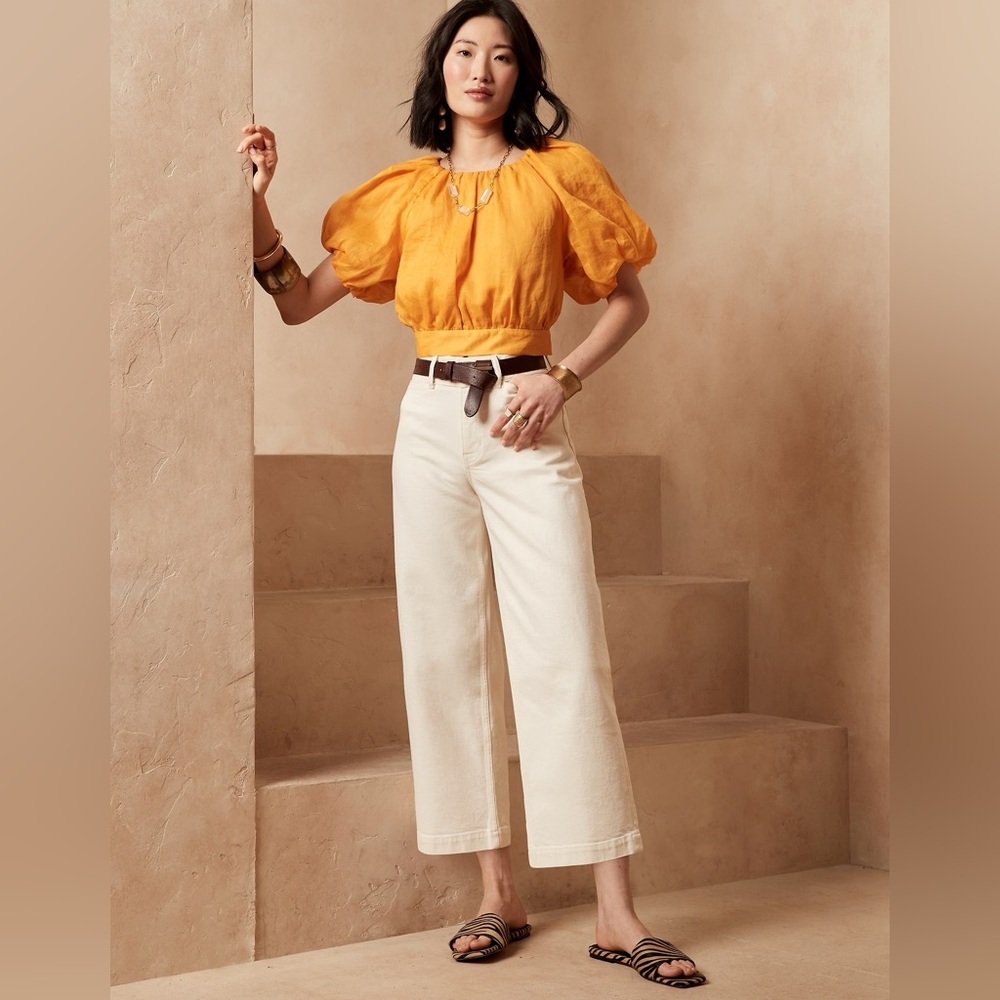Banana Republic High Rise Wide Leg Crop Sz 34s